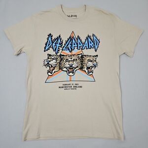 Def Leppard Three Leopards Manchester England Apollo Theatre T-Shirt Size Medium